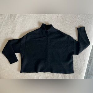 Pilcro Black Mock Neck Cropped 100% Cashmere Sweater - Size Small
